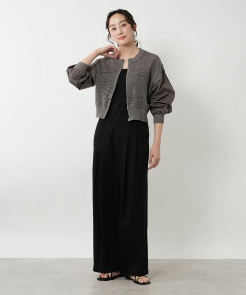 NEMIKA / ネミカ カーディガン・ボレロ | 異素材ジップカーディガン【NEMIKA】 | 詳細1