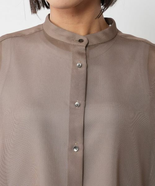 NEMIKA / ネミカ シャツ・ブラウス | バンドカラーシアーシャツ【PASSIONE】 | 詳細13