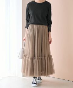 NEMIKA / ネミカ ミニ・ひざ丈スカート | チュールティアードスカート【NEMIKA】