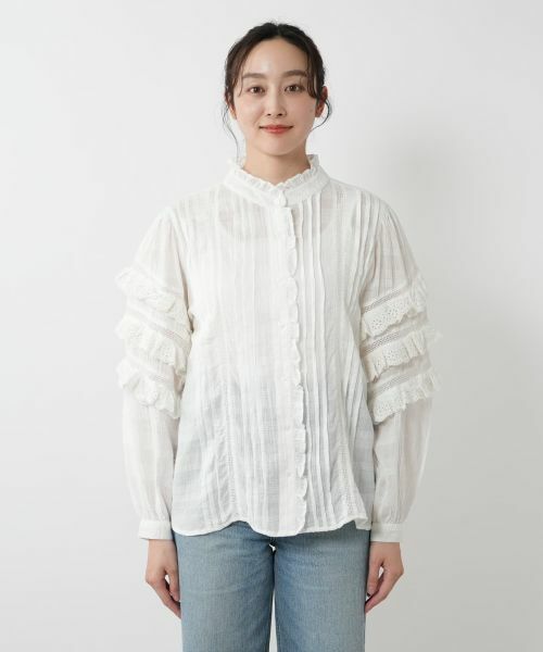 NEMIKA / ネミカ シャツ・ブラウス | レースフリルブラウス【MAISON HOTEL】 | 詳細4