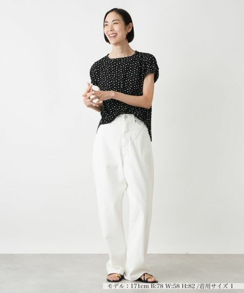 NEMIKA / ネミカ シャツ・ブラウス | ドットプリントギャザーブラウス【PUPULA】 | 詳細1