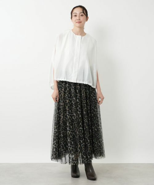 NEMIKA / ネミカ ミニ・ひざ丈スカート | プリントチュールロングスカート【NEMIKA】 | 詳細1
