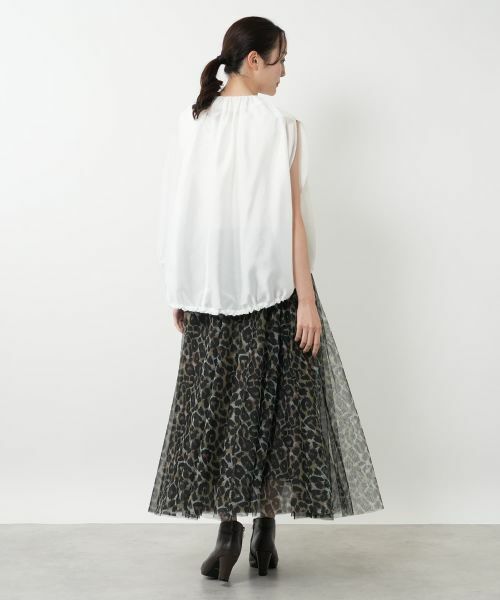 NEMIKA / ネミカ ミニ・ひざ丈スカート | プリントチュールロングスカート【NEMIKA】 | 詳細3