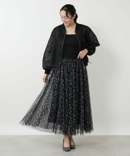 NEMIKA / ネミカ ミニ・ひざ丈スカート | プリントチュールロングスカート【NEMIKA】 | 詳細4