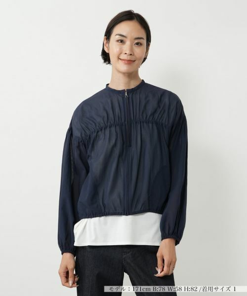 NEMIKA / ネミカ その他アウター | ギャザージップジャケット【NEMIKA】(ネイビー)