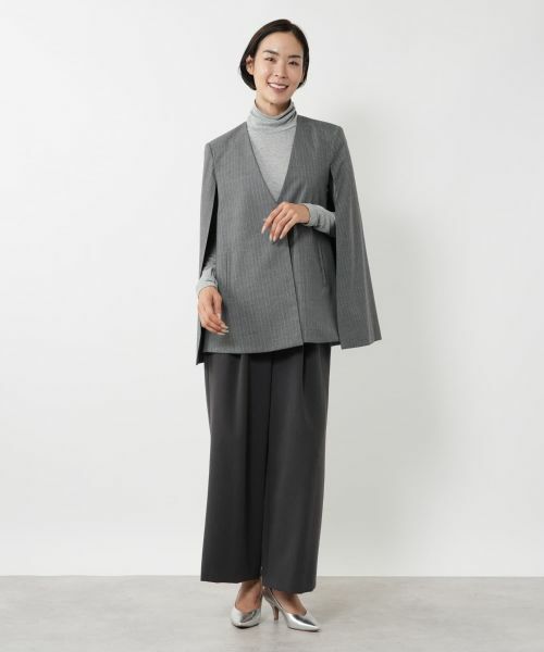 NEMIKA / ネミカ テーラードジャケット | ストライプケープジャケット【NEMIKA】 | 詳細1