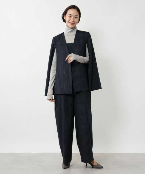 NEMIKA / ネミカ テーラードジャケット | ストライプケープジャケット【NEMIKA】 | 詳細10