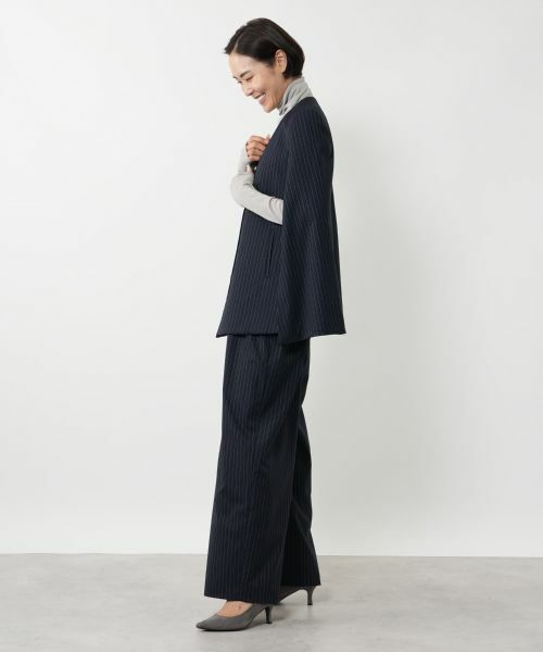 NEMIKA / ネミカ テーラードジャケット | ストライプケープジャケット【NEMIKA】 | 詳細11