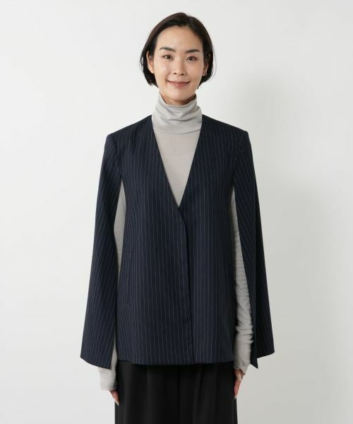 NEMIKA / ネミカ テーラードジャケット | ストライプケープジャケット【NEMIKA】 | 詳細13