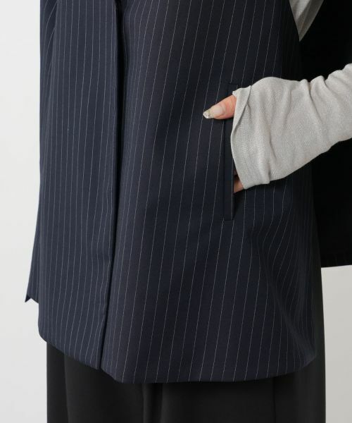 NEMIKA / ネミカ テーラードジャケット | ストライプケープジャケット【NEMIKA】 | 詳細19