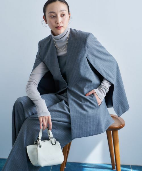 NEMIKA / ネミカ テーラードジャケット | ストライプケープジャケット【NEMIKA】 | 詳細22