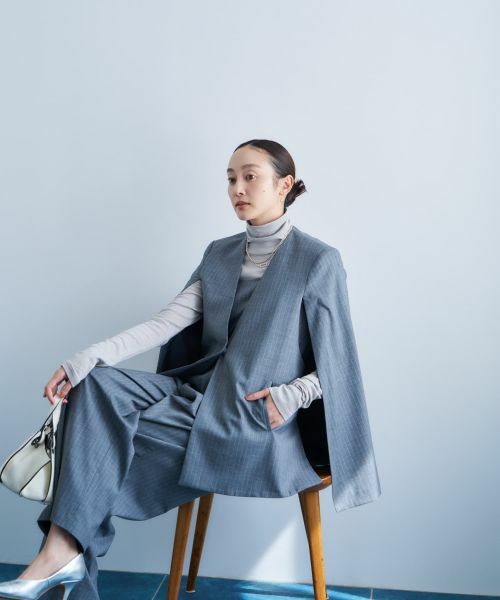 NEMIKA / ネミカ テーラードジャケット | ストライプケープジャケット【NEMIKA】 | 詳細23