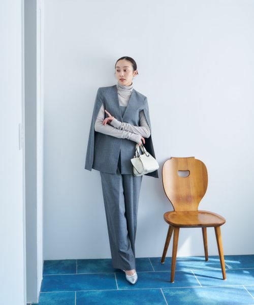 NEMIKA / ネミカ テーラードジャケット | ストライプケープジャケット【NEMIKA】 | 詳細30