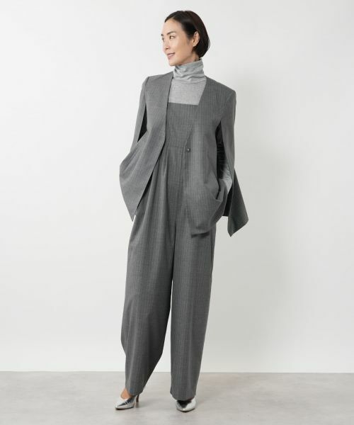 NEMIKA / ネミカ テーラードジャケット | ストライプケープジャケット【NEMIKA】 | 詳細4