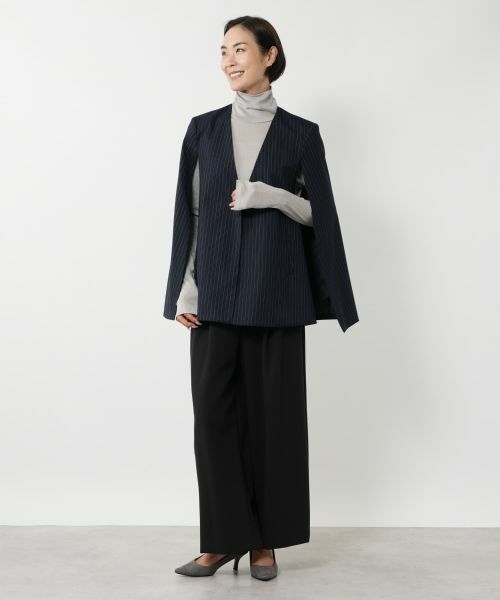 NEMIKA / ネミカ テーラードジャケット | ストライプケープジャケット【NEMIKA】 | 詳細7