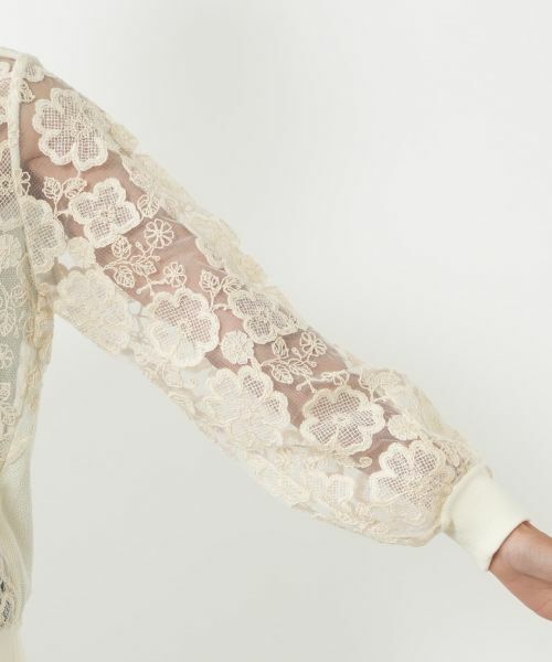 NEMIKA / ネミカ カーディガン・ボレロ | レース切替カーディガン【NEMIKA】 | 詳細6