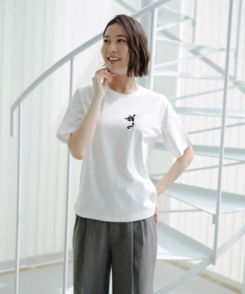NEMIKA / ネミカ Tシャツ | 猫刺繍クルーネックカットソー【NEMIKA】 | 詳細1