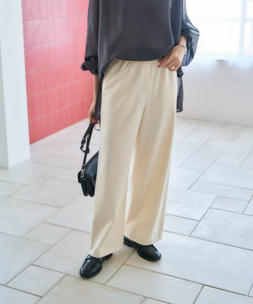NEMIKA / ネミカ その他パンツ | ストレッチワイドパンツ【NEMIKA】（アイボリー）