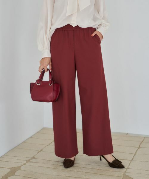 NEMIKA / ネミカ その他パンツ | ストレッチワイドパンツ【NEMIKA】（ボルドー系）