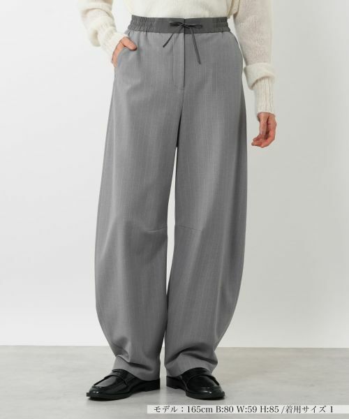 NEMIKA/ネミカ ストライプワイドパンツ【NEMIKA】 チャコール系 7(S)