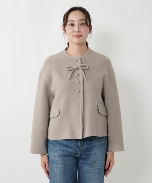 NEMIKA / ネミカ テーラードジャケット | リボンノーカラージャケット【NEMIKA】 | 詳細4