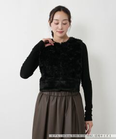 NEMIKA / ネミカ テーラードジャケット | ボア切替ショートベスト【NEMIKA】