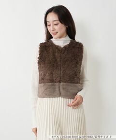 NEMIKA / ネミカ テーラードジャケット | ボア切替ショートベスト【NEMIKA】