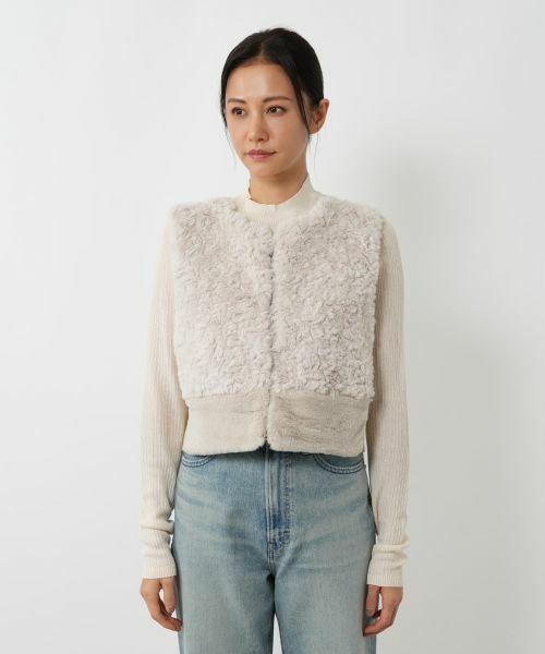 NEMIKA / ネミカ テーラードジャケット | ボア切替ショートベスト【NEMIKA】 | 詳細10