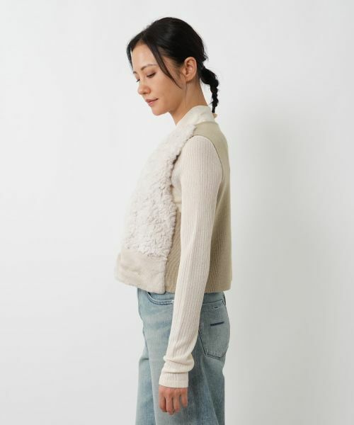 NEMIKA / ネミカ テーラードジャケット | ボア切替ショートベスト【NEMIKA】 | 詳細11
