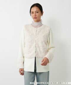 NEMIKA / ネミカ カーディガン・ボレロ | ボア切替カーディガン【NEMIKA】