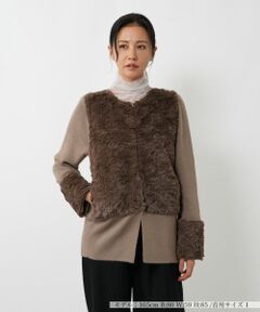 NEMIKA / ネミカ カーディガン・ボレロ | ボア切替カーディガン【NEMIKA】