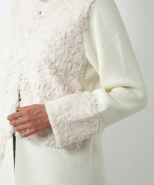 NEMIKA / ネミカ カーディガン・ボレロ | ボア切替カーディガン【NEMIKA】 | 詳細15
