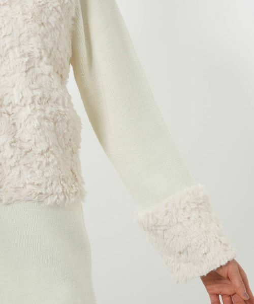 NEMIKA / ネミカ カーディガン・ボレロ | ボア切替カーディガン【NEMIKA】 | 詳細16