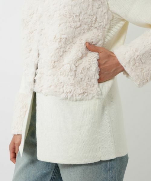 NEMIKA / ネミカ カーディガン・ボレロ | ボア切替カーディガン【NEMIKA】 | 詳細17
