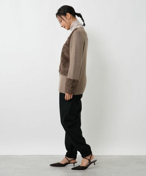 NEMIKA / ネミカ カーディガン・ボレロ | ボア切替カーディガン【NEMIKA】 | 詳細5