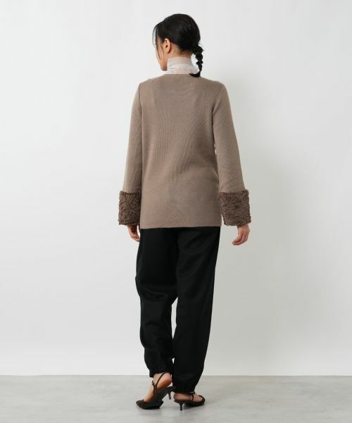 NEMIKA / ネミカ カーディガン・ボレロ | ボア切替カーディガン【NEMIKA】 | 詳細6