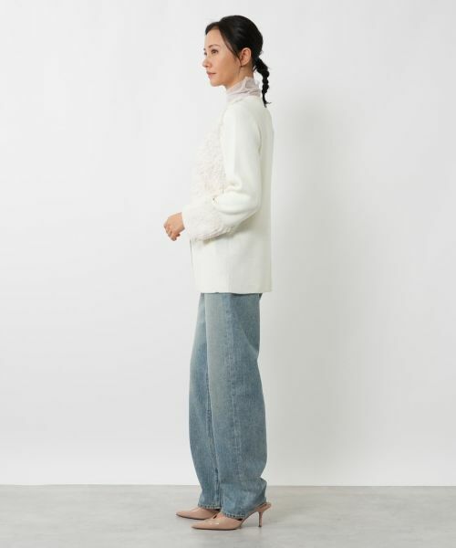 NEMIKA / ネミカ カーディガン・ボレロ | ボア切替カーディガン【NEMIKA】 | 詳細8