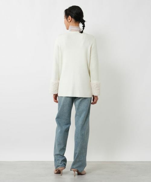 NEMIKA / ネミカ カーディガン・ボレロ | ボア切替カーディガン【NEMIKA】 | 詳細9