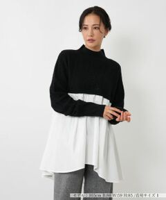 NEMIKA / ネミカ ニット・セーター | ニット切替フレアプルオーバー【NEMIKA】
