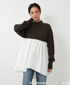 NEMIKA / ネミカ ニット・セーター | ニット切替フレアプルオーバー【NEMIKA】