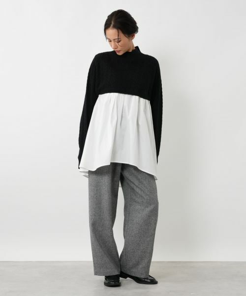 NEMIKA / ネミカ ニット・セーター | ニット切替フレアプルオーバー【NEMIKA】 | 詳細1