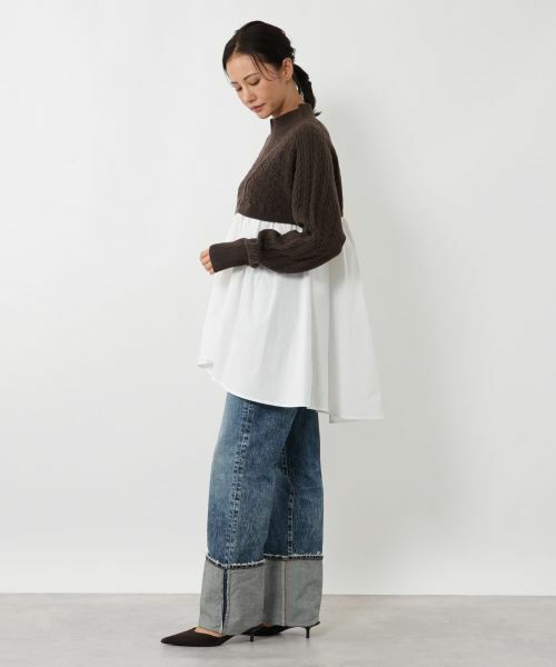 NEMIKA / ネミカ ニット・セーター | ニット切替フレアプルオーバー【NEMIKA】 | 詳細5