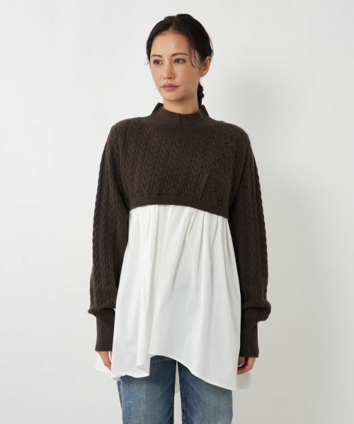 NEMIKA / ネミカ ニット・セーター | ニット切替フレアプルオーバー【NEMIKA】 | 詳細7