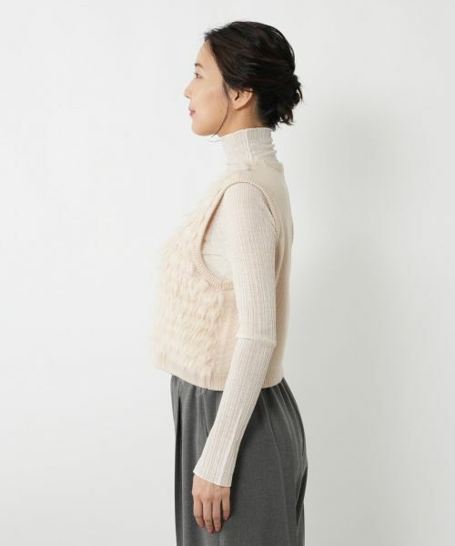 NEMIKA / ネミカ テーラードジャケット | フリンジ切替ニットベスト【NEMIKA】 | 詳細8