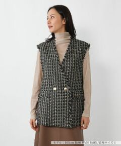 NEMIKA / ネミカ テーラードジャケット | ラメツイードダブルベスト【NEMIKA】
