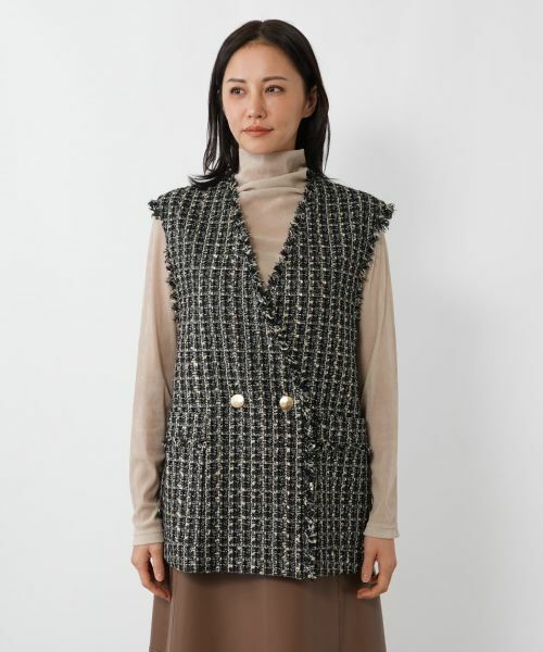 NEMIKA / ネミカ テーラードジャケット | ラメツイードダブルベスト【NEMIKA】 | 詳細4