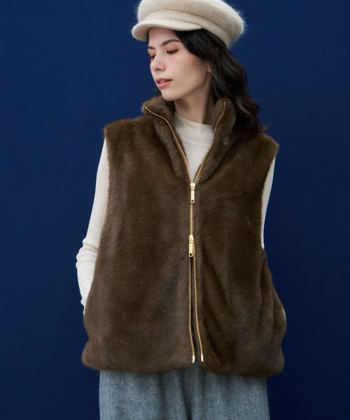 NEMIKA / ネミカ テーラードジャケット | 【大草直子さん×NEMIKA】フェイクファーベスト | 詳細1