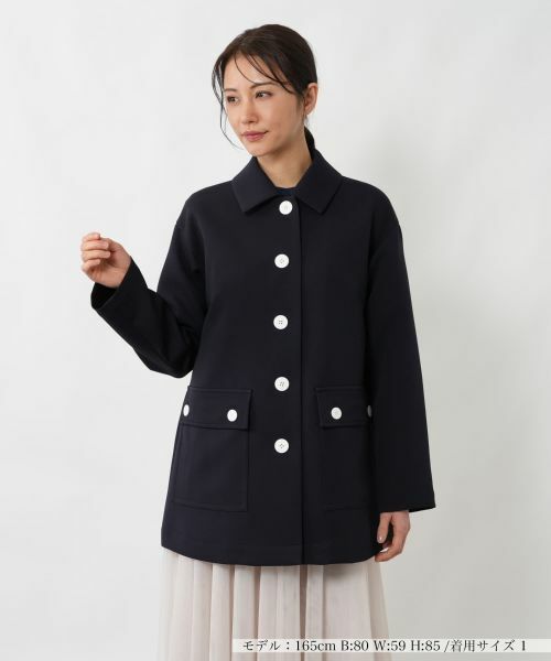 NEMIKA / ネミカ その他アウター | ステンカラーショートコート【NEMIKA】（ネイビー）