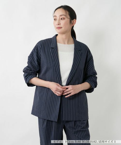 NEMIKA / ネミカ テーラードジャケット | 【セットアップ対応】ピンストライプ柄ジャケット【NEMIKA】（ネイビー）