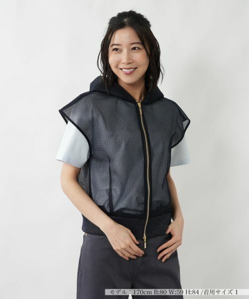 NEMIKA / ネミカ テーラードジャケット | フーデッドメッシュラメベスト【NEMIKA】（ネイビー）